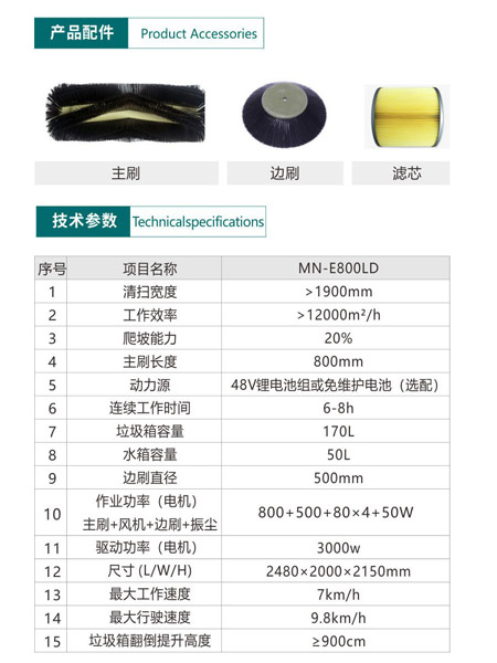 新型全封闭自卸式于田扫地机MN-E800LD